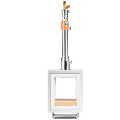 Tragbare Propangas-Esse, 1-flammige Hufschmiede-Esse, 2600℉ Werkzeug- und Messerherstellungs-Gasschmiede, quadratische Edelstahl-Gasschmiedewerkzeuge und -ausrüstung mit großem Fassungsvermögen für die Metallschmiedekunst