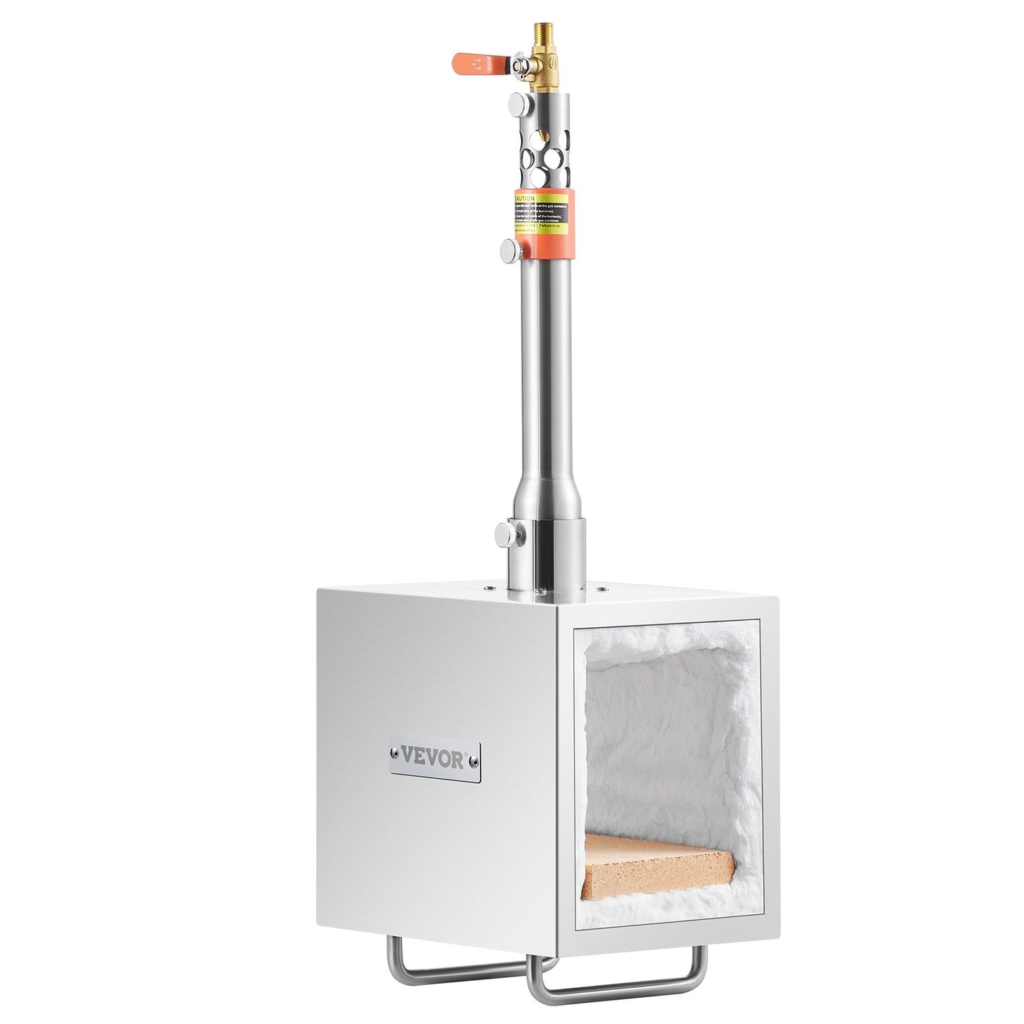 Tragbare Propangas-Esse, 1-flammige Hufschmiede-Esse, 2600℉ Werkzeug- und Messerherstellungs-Gasschmiede, quadratische Edelstahl-Gasschmiedewerkzeuge und -ausrüstung mit großem Fassungsvermögen für die Metallschmiedekunst