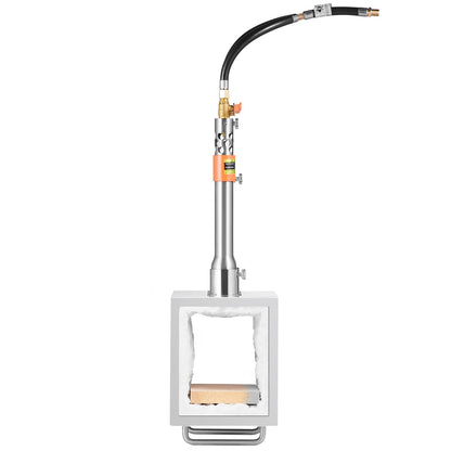 Tragbare Propangas-Esse, 2-flammige Hufschmiede-Esse, 2600℉ Werkzeug- und Messerschmiede-Gas-Esse, Großvolumige quadratische Edelstahl-Gas-Schmiedewerkzeuge und -ausrüstung für die Metallschmiedekunst