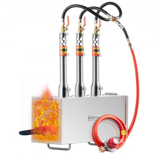 Tragbare Propangas-Schmiede, 3-flammige Hufschmiede-Schmiede, 2600℉ Gasschmiede für Werkzeug- und Messerherstellung, große Kapazität, quadratische Edelstahl-Gasschmiedewerkzeuge und -ausrüstung für die Metallschmiedekunst