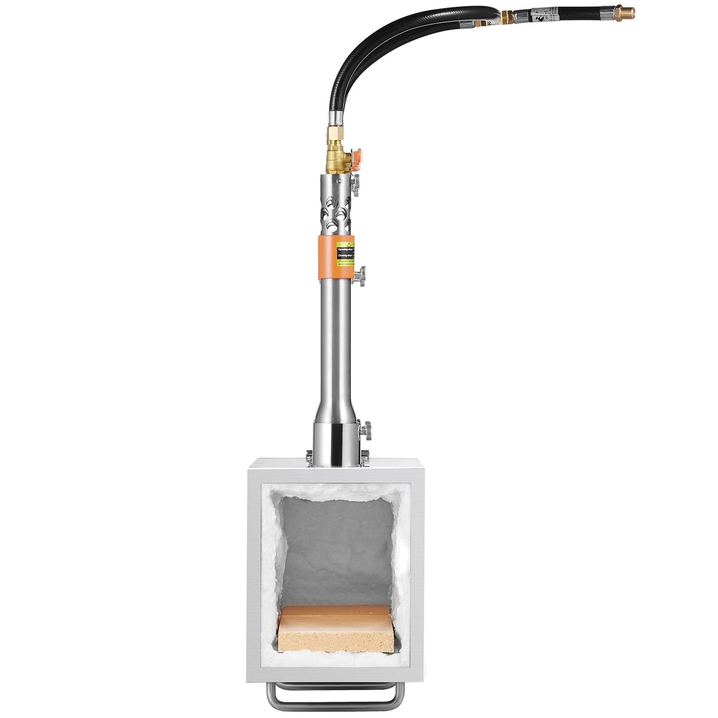 Portable Propane Forge, 3 Burner Farrier Forge, 2600℉ Tool and Knife Making Blacksmithing Gas Forge, Large Capacity Square Stainless Steel Gas Forging Tools and Equipment for Metal Forging