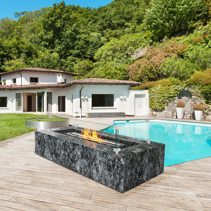 Windschutz für Feuerstelle, 96,5 x 26,7 x 15,2 cm (38 x 10,5 x 6 Zoll) großer, rechteckiger Glasschutz, 0,8 cm (0,3 Zoll) dicke Feuerplatte, Flammenschutz aus klarem Sicherheitsglas, stabiler Windschutz für Propangas, Gas und den Außenbereich