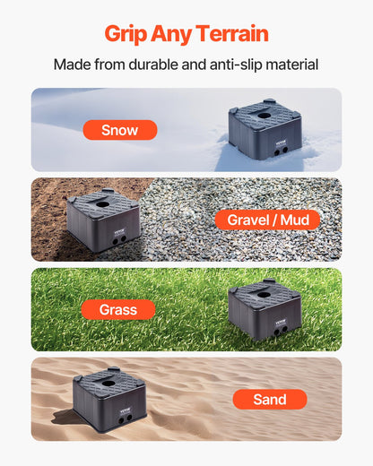 Stützblock für Wohnwagen, 15 cm hoher, hochbelastbarer Nivellierblock für Wohnmobile mit einer Tragkraft von 2722 kg, Stützfuß für Wohnmobile, Motorradständer, Hocker, Campingzubehör für Wohnwagen, Sattelauflieger und Wohnmobile der Klasse A/C