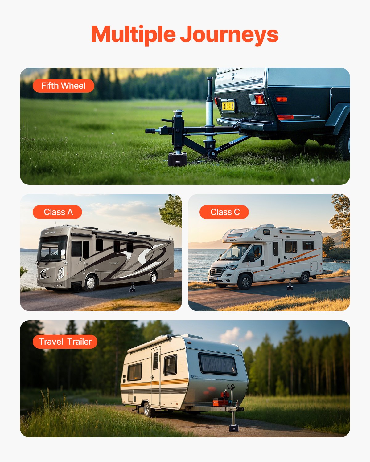 Stützblock für Wohnwagen, 15 cm hoher, hochbelastbarer Nivellierblock für Wohnmobile mit einer Tragkraft von 2722 kg, Stützfuß für Wohnmobile, Motorradständer, Hocker, Campingzubehör für Wohnwagen, Sattelauflieger und Wohnmobile der Klasse A/C