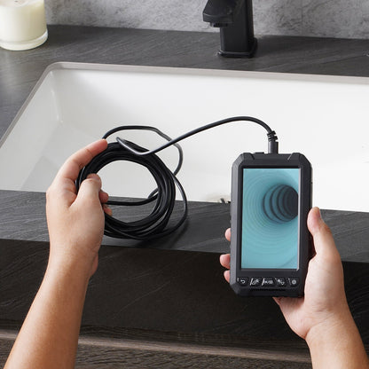 Endoscope Camera with Lights Triple Lens Borescope 499.9 cm Cable 12.7 cm Screen