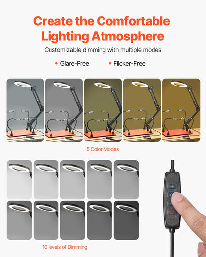 Magnetische Lötstation mit vier flexiblen Armen, 3-facher LED-Vergrößerungslampe und rutschfestem, robustem Standfuß – die ideale Löthilfe für Elektronikreparaturen, Bastelarbeiten und DIY-Projekte.