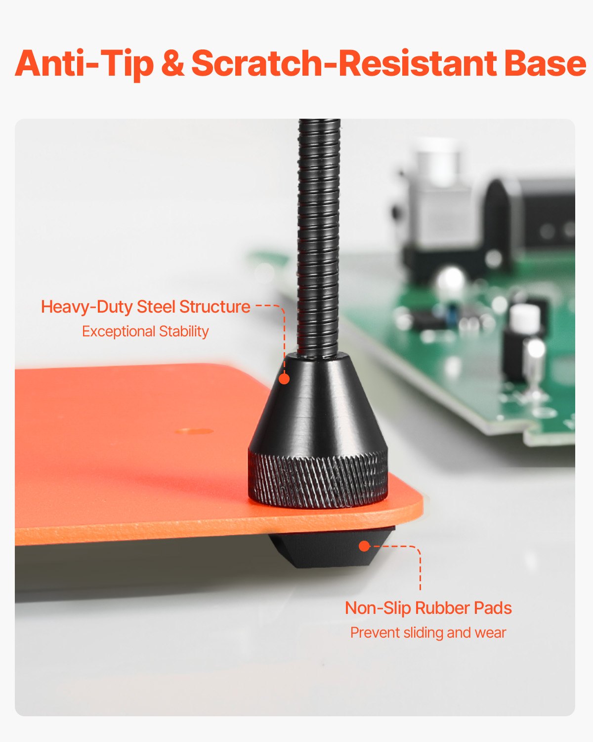 Magnetische Lötstation mit vier flexiblen Armen, 3-facher LED-Vergrößerungslampe und rutschfestem, robustem Standfuß – die ideale Löthilfe für Elektronikreparaturen, Bastelarbeiten und DIY-Projekte.