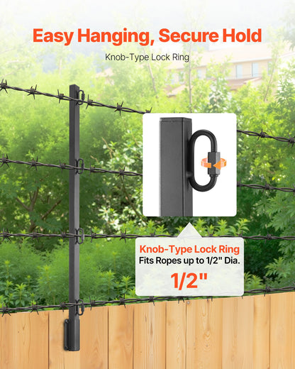 Fence Post Extender, 12 Packs 815 mm Barbed Wire Arm, Sturdy Steel Fence Height Extender, Flat or Surface Mounted Barbed Wire Extension Arms, Protect Privacy and Prevent Pets Jumping Off