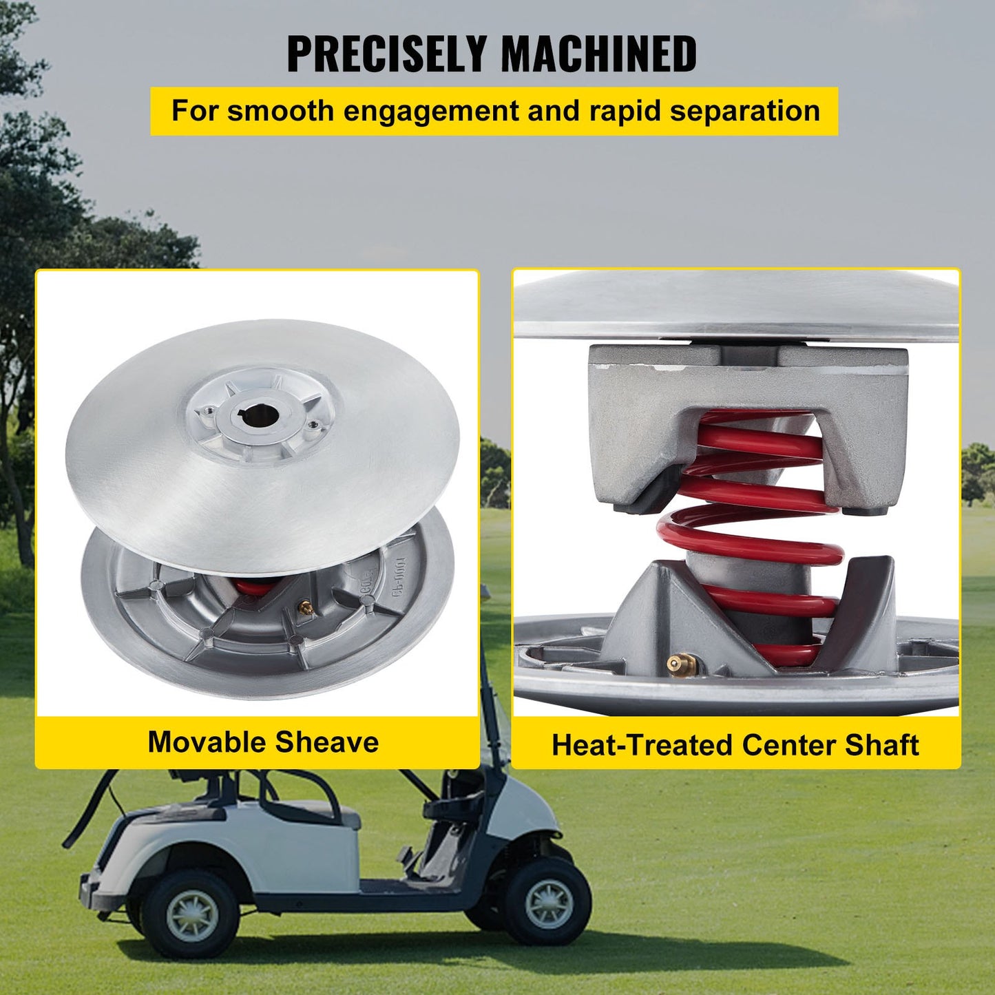 Golf Cart Secondary Driven Power Clutch Kit Metal Surface Drive Clutch 1985-2007 Driven Clutch Kit Compatible with Yamaha Low End G2-G28 Golf Cart (with Spring)