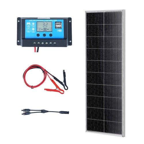 100-W-Monokristallin-Solarmodul-Set, 12-V-Monokristallin-Solarmodul + Laderegler, 23 % hocheffizientes monokristallines PV-Modul, IP68 wasserdicht für Wohnmobile, Boote, Camping und netzunabhängige Systeme