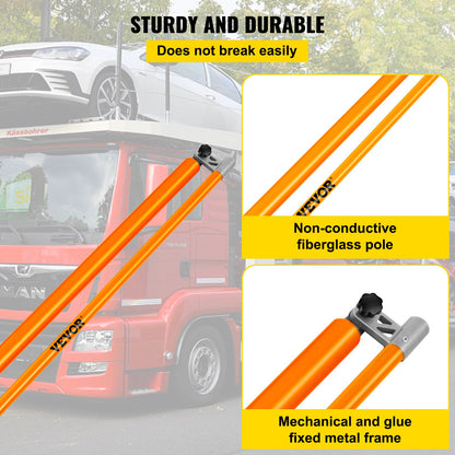 Ladehöhenmesslatte, 6 m lange, robuste LKW-Höhenmesslatte aus Fiberglas mit verstellbarer Stange, nichtleitende LKW-Höhenmesslatte mit Tragetasche, Höhenmesslatte für LKWs und Autotransporter
