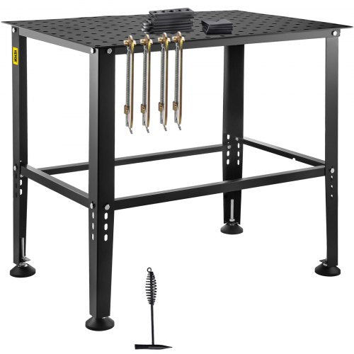 Welding Table 36" x 24", 800LBS Capacity Welding Workbench Table, Heavy-Duty Work Bench with 0.63" Fixture Holes and Non-slip Foot Pads for Welding Assembly Repair Works