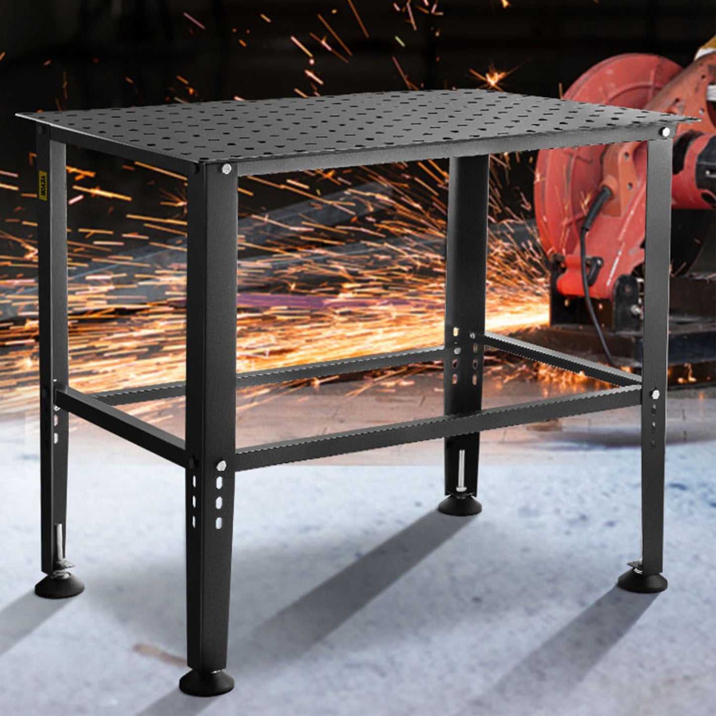 Welding Table 36" x 24", 800LBS Capacity Welding Workbench Table, Heavy-Duty Work Bench with 0.63" Fixture Holes and Non-slip Foot Pads for Welding Assembly Repair Works