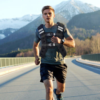 Gewichtsweste, 5,4 kg Gewichtsweste mit reflektierendem Streifen, verstellbare Schnalle, Körpergewichtsweste für Männer und Frauen, Trainingsgerät für Krafttraining, Laufen, Joggen, Fitness und Gewichtsabnahme