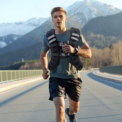 Gewichtsweste, 13,6 kg Gewichtsweste mit reflektierendem Streifen, verstellbare Schnalle, Körpergewichtsweste für Männer und Frauen, Trainingsgerät für Krafttraining, Laufen, Joggen, Fitness und Gewichtsabnahme