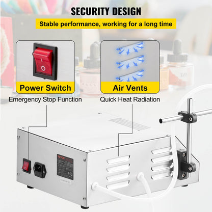 Liquid Filling Machine 2-3500ml GFK-160 LCD Display Digital Control Pump Liquid Filler Machine Automatic Liquid Filling Machine