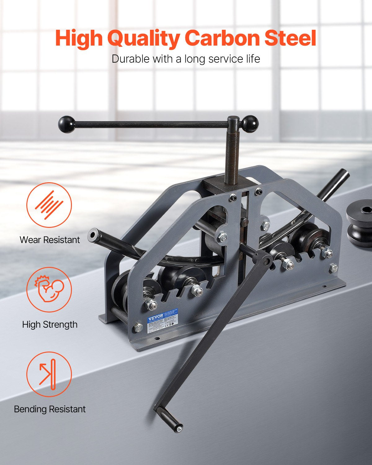Rohrbiegemaschine, max. 1-1/2" (38 mm), manuelle Rohrbiegemaschine mit 6 Biegebacken, 360°-Biegewerkzeug für Kupfer- und Aluminiumrohre (Vierkant-, Rund- und Flachrohre), ideal für Klimaanlagen, Kfz-Reparaturen