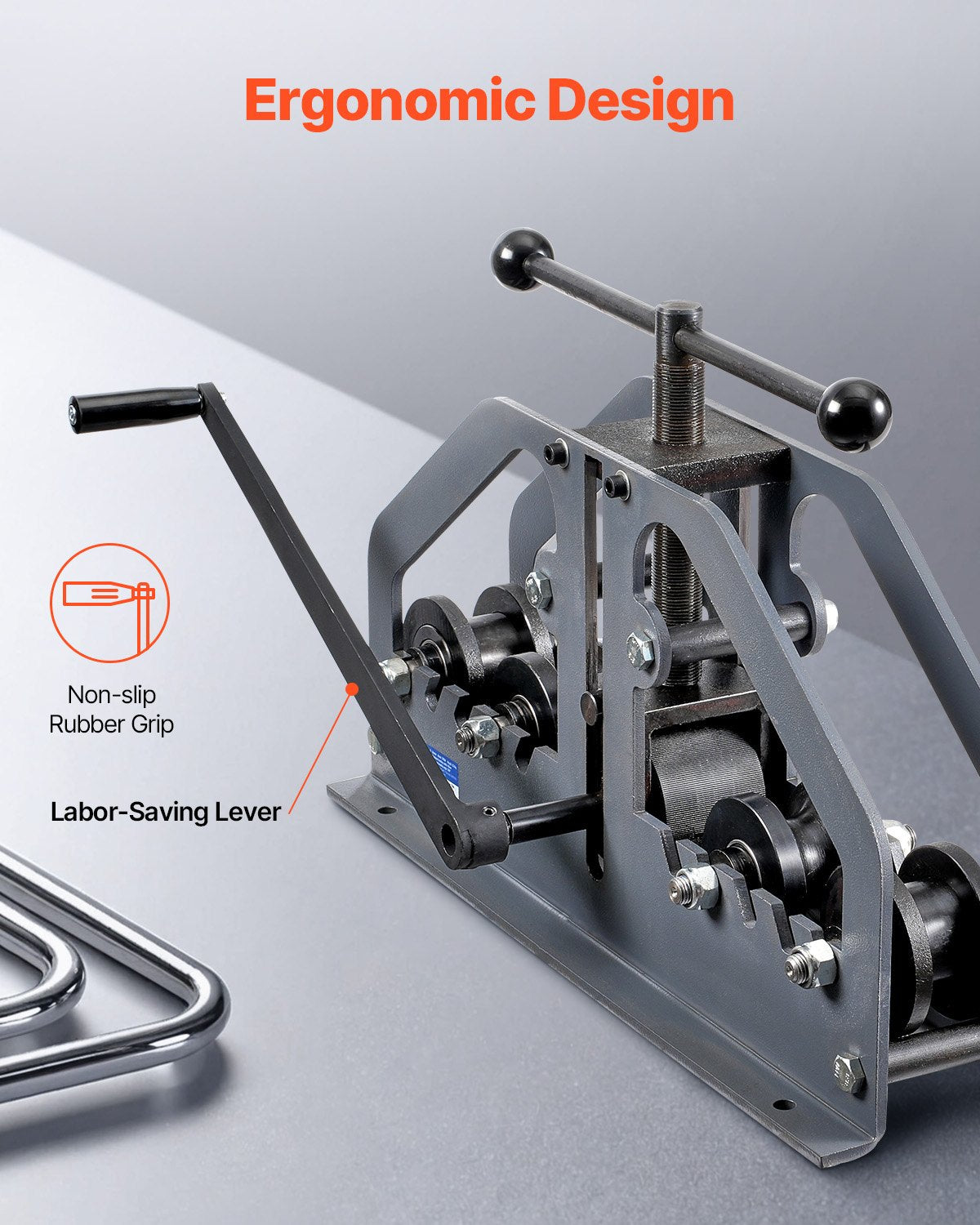 Rohrbiegemaschine, max. 1-1/2" (38 mm), manuelle Rohrbiegemaschine mit 6 Biegebacken, 360°-Biegewerkzeug für Kupfer- und Aluminiumrohre (Vierkant-, Rund- und Flachrohre), ideal für Klimaanlagen, Kfz-Reparaturen