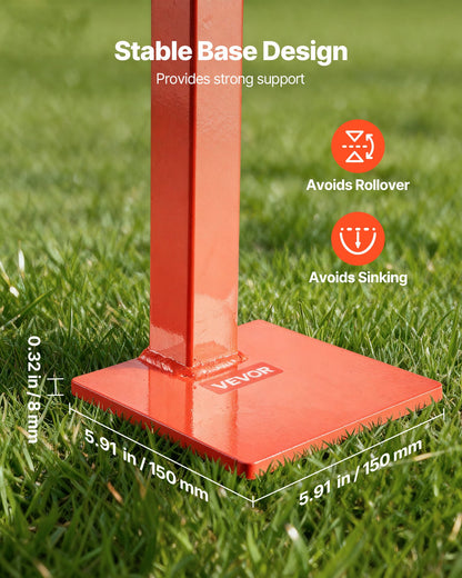 91.4 cm T Post Puller, Heavy Duty Fence Post Pullers with Puller Plate & 119 cm Lifting Chain, Labor-Saving T-Post Remover Tool for Round Fence Posts, Sign Posts & Tree Stumps