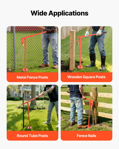 91.4 cm T Post Puller, Heavy Duty Steel Fence Post Puller, 300 kg Load Capacity, Labor-Saving T-Post Remover Tool for Round Fence Posts, Sign Posts & Tree Stumps, Lifting Chain Not Included