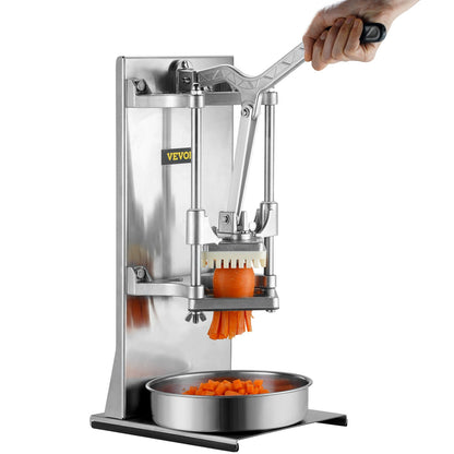 Professioneller Pommes-Frites-Schneider mit 4 Ersatzklingen, 0,64 cm und 0,95 cm Klinge, Würfelschneider, 6-teiliger Apfelkeilschneider und Apfelentkerner, Zitronen-Kartoffel-Schneider für Pommes Frites mit verlängertem Griff