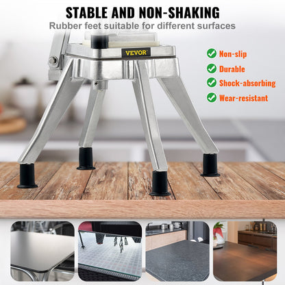 Commercial Chopper with 4 Replacement Blades Commercial Vegetable Chopper Stainless Steel French Fry Cutter Potato Dicer & Slicer Commercial Vegetable Fruit Chopper for Restaurants & Home Kitche