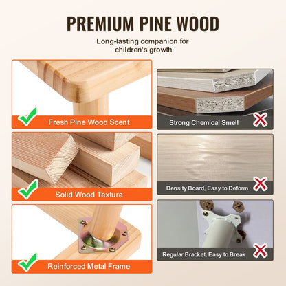 Sinnes- und Lerntisch für Kleinkinder, Aktivitätstisch mit doppelseitiger Tischplatte und rutschfesten Füßen, Spieltisch für drinnen und draußen, Sinnes- und Lerntisch aus Holz, ideales Geschenk für Jungen und Mädchen