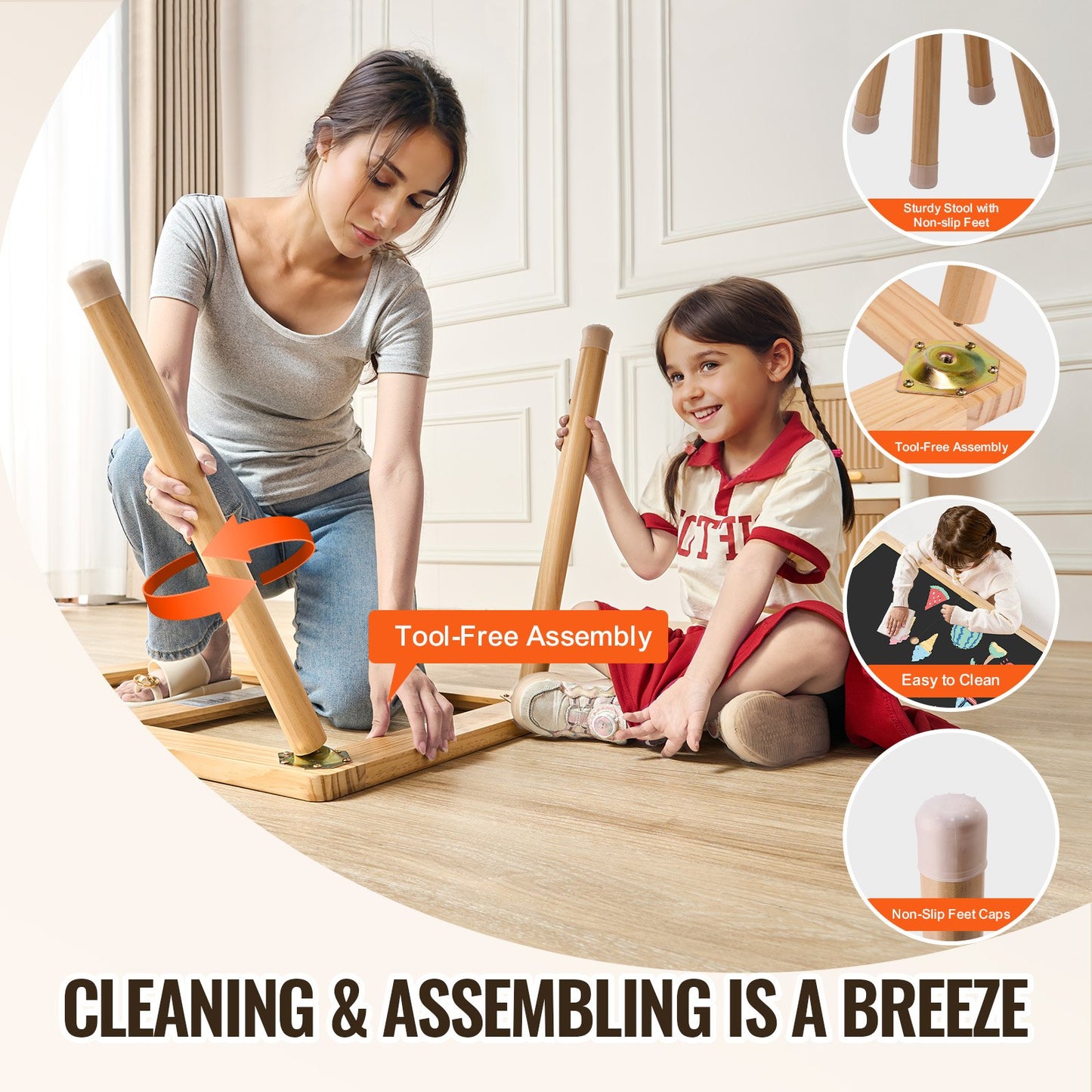 Sinnes-Tisch- und Stuhlset, Aktivitätstisch für Kleinkinder mit 2 Hockern, 2 Aufbewahrungsboxen und Papierrollenhalter, Sand- und Wassertisch für drinnen und draußen, Sinnes-Tisch aus Holz – Geschenk für Jungen und Mädchen