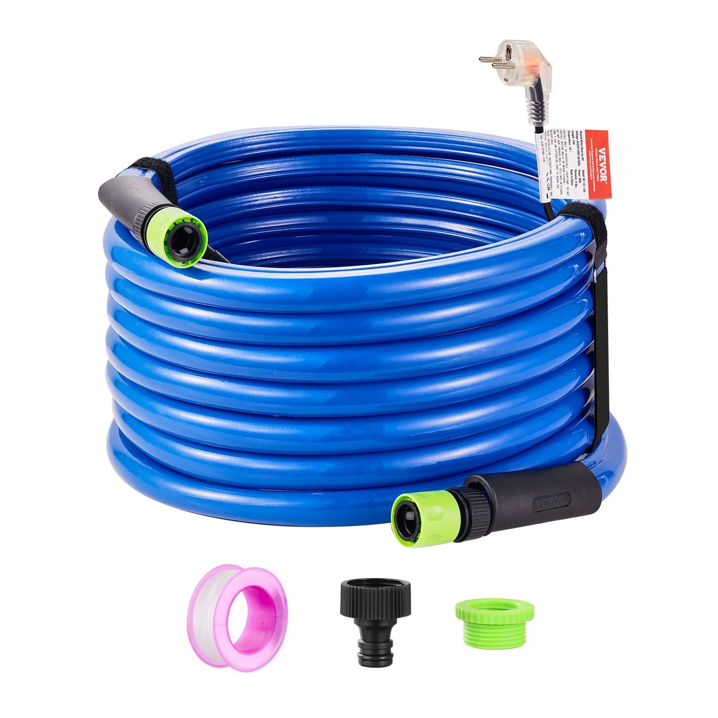 30ft Heated Water Hose for RV, Heated Drinking Water Hose Antifreeze to -45°F, Automatic Self-regulating, 5/8" I.D. with Quick-connect Fitting Set, Lead and BPA Free