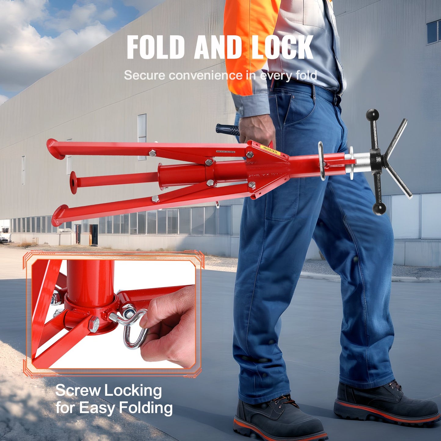 V-Kopf-Rohrständer, höhenverstellbar 71,1–132,1 cm, Tragkraft 2500 lbs, faltbarer, tragbarer, hoher Rohrständer mit V-Kopf, klappbare Anhängerstützen