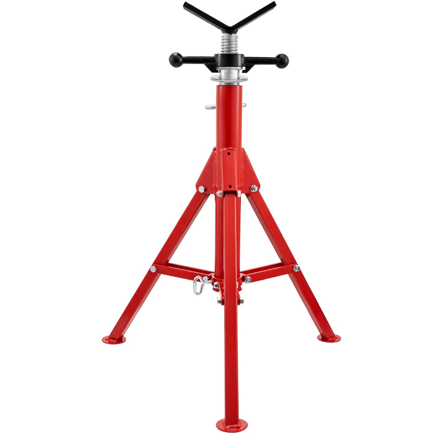 V Head Pipe Stand 0.3-30.5 cm Capacity, Adjustable Height 71.1-132.1 cm, Pipe Jack Stands 1133.9 kg Load Capacity, Portable Folding Pipe Stands, Carbon Steel Body More Durable