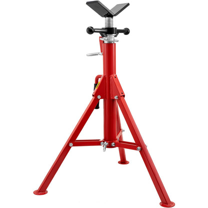V Head Pipe Stand 0.3-30.5 cm Capacity, Adjustable Height 71.1-132.1 cm, Pipe Jack Stands 1133.9 kg Load Capacity, Portable Folding Pipe Stands, Carbon Steel Body More Durable