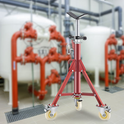 Rohrständer, Rohrheberständer, V-Kopf-Rohrständer, höhenverstellbar von 71,12 bis 132,08 cm, Rohrheberständer mit Rollen, Tragkraft 400,1 kg, faltbare, tragbare Rohrständer für Rohre mit einem Durchmesser von 0,3175 bis 30,48 cm, Stahlheberständer