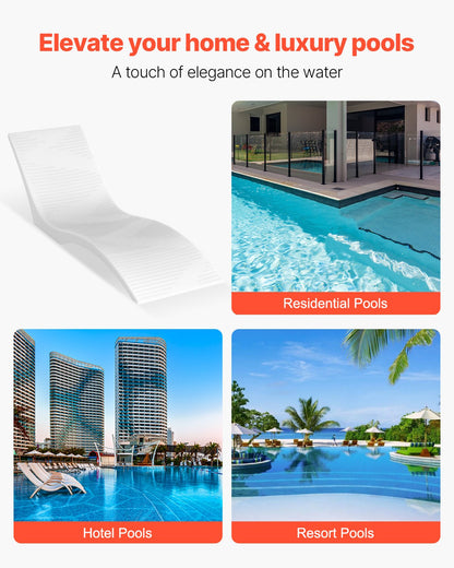 Pool-Liegestühle, 2er-Set, für Pools bis 12,5 cm Wassertiefe, fest im Pool verankert und schwimmend, geeignet für alle Poolarten, zum Sonnenbaden am Pool und auf der Sonnenterrasse