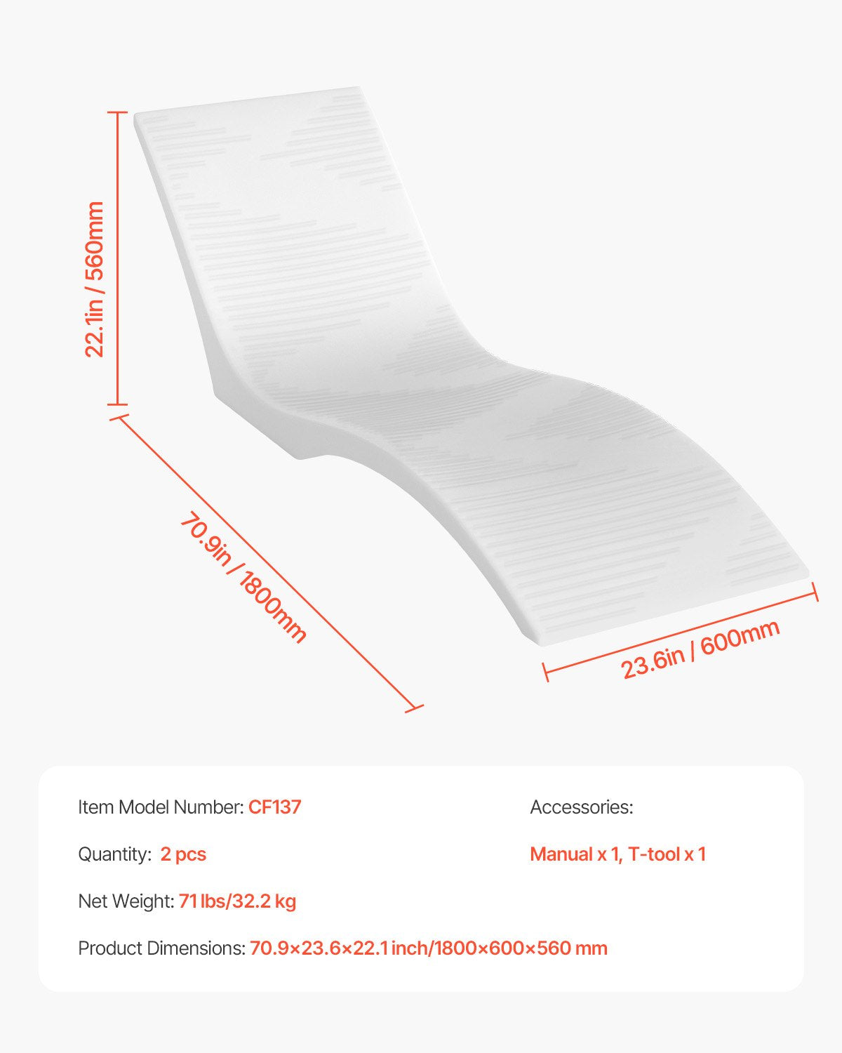 Pool-Liegestühle, 2er-Set, für Pools bis 12,5 cm Wassertiefe, fest im Pool verankert und schwimmend, geeignet für alle Poolarten, zum Sonnenbaden am Pool und auf der Sonnenterrasse