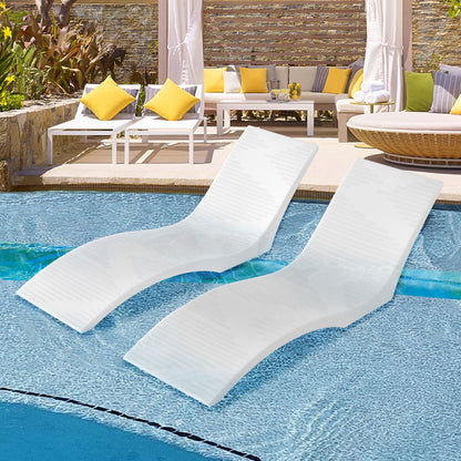 Pool-Liegestühle, 2er-Set, für Pools bis 12,5 cm Wassertiefe, fest im Pool verankert und schwimmend, geeignet für alle Poolarten, zum Sonnenbaden am Pool und auf der Sonnenterrasse