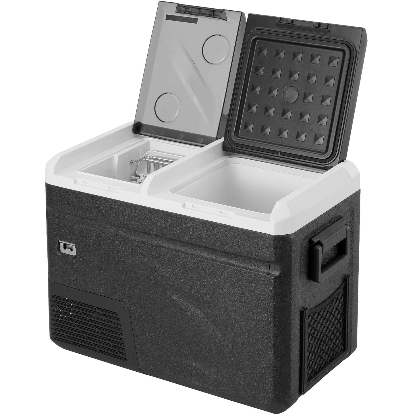 Tragbarer Autokühlschrank mit Eiswürfelfunktion, 12-Volt-Kühlschrank, 36 Liter Kühlfach mit einer Temperaturzone, einstellbare Temperatur von -20 °C bis 20 °C, Kompressorkühler für Camping, Auto und Wohnmobil