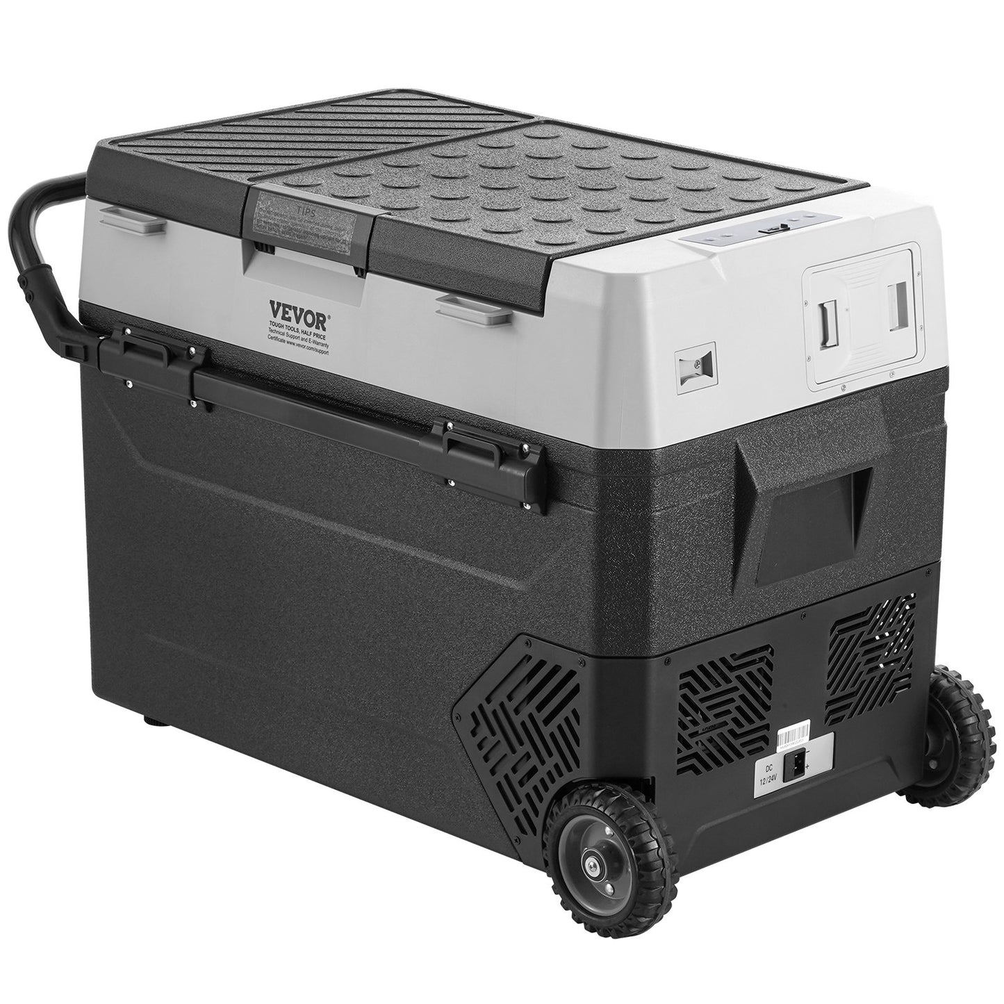 Tragbarer Autokühlschrank, 12-Volt-Kühlschrank, 60 l / 63,4 qt, tragbares Gefrierfach mit einer Temperaturzone, einstellbare Temperatur von -20 °C bis 20 °C, Kompressorkühler für Zuhause, Outdoor, Camping, Wohnmobil und Auto