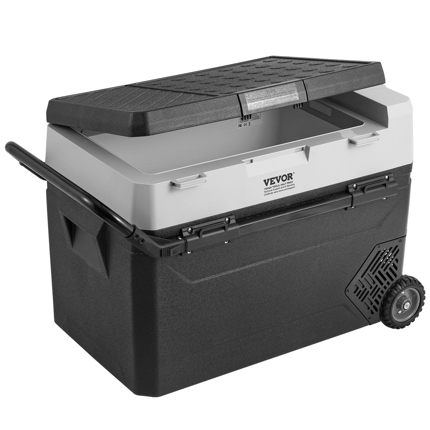 Tragbarer Autokühlschrank, 12-Volt-Kühlschrank, 60 l / 63,4 qt, tragbares Gefrierfach mit einer Temperaturzone, einstellbare Temperatur von -20 °C bis 20 °C, Kompressorkühler für Zuhause, Outdoor, Camping, Wohnmobil und Auto