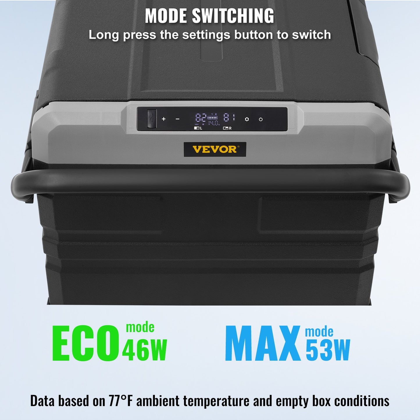 Autokühlschrank, 12-Volt-Kühlschrank, 95 Liter, tragbarer Gefrierschrank mit zwei Temperaturzonen, Rädern und Griff, -20 °C bis 20 °C, 12/24 V DC und 100–240 V AC Kompressorkühler für Outdoor-Aktivitäten und Camping