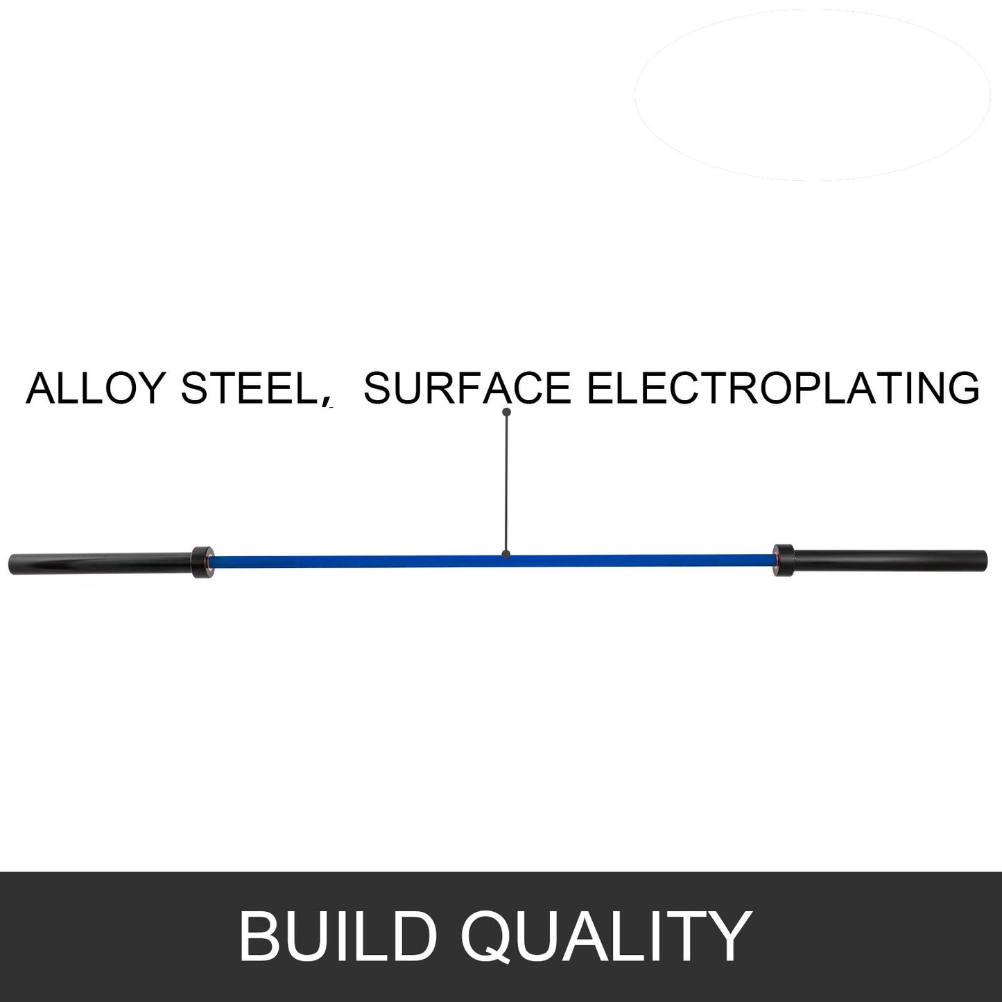 2 m lange blaue 15 kg Hantelstange für Gewichtheben, Fitnessübungen, Bankdrücken, Kniebeugen, mit Schnallen und Klemmen