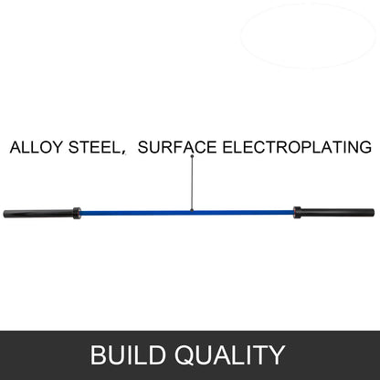 2 m lange blaue 15 kg Hantelstange für Gewichtheben, Fitnessübungen, Bankdrücken, Kniebeugen, mit Schnallen und Klemmen