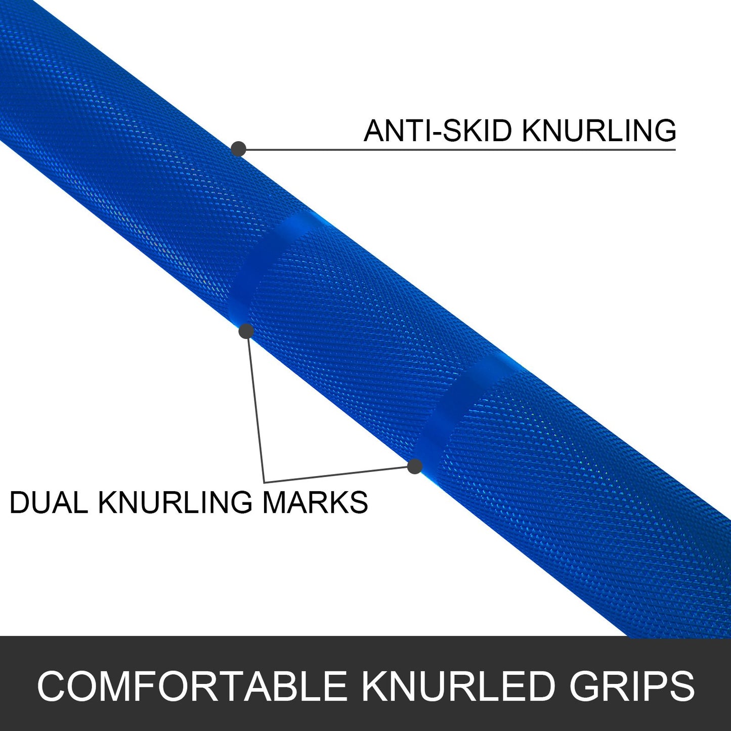 2 m lange blaue 15 kg Hantelstange für Gewichtheben, Fitnessübungen, Bankdrücken, Kniebeugen, mit Schnallen und Klemmen