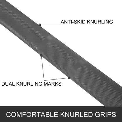 2m Barbell 15KG Weight Lifting Bar Workout Fitness Exercise Bench Press Bar for Weight Lifting Bar Weight Bar Bench Lifting Squat with Buckles and Clamps Grey