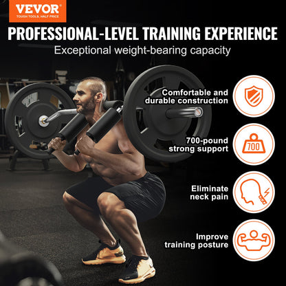 Sicherheits-Kniebeugenstange, 700 lbs (ca. 318 kg) Fitness-Kniebeugenstange, Sicherheits-Kniebeugenstangenaufsatz mit Schulter- und Armpolstern, 28 mm Durchmesser, ideal für Frontkniebeugen, Ausfallschritte, Rehabilitation und Physiotherapie