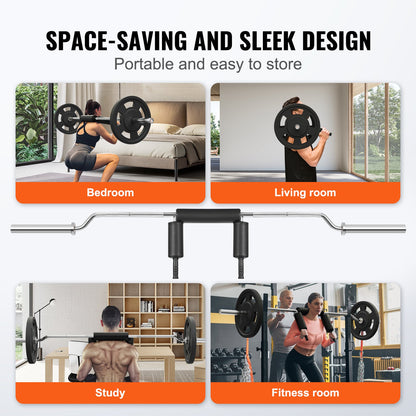 Sicherheits-Kniebeugenstange, 700 lbs (ca. 318 kg) Fitness-Kniebeugenstange, Sicherheits-Kniebeugenstangenaufsatz mit Schulter- und Armpolstern, 28 mm Durchmesser, ideal für Frontkniebeugen, Ausfallschritte, Rehabilitation und Physiotherapie