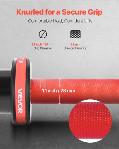 120cm Barbell Bar, Fit 2-Inch Weight Plates, Barbell Bar with Knurled Grip for Strength Training, Weightlifting, Squat, Deadlift, Bench Press, Curl, Overhead Press, 550lbs/226kg Capacity