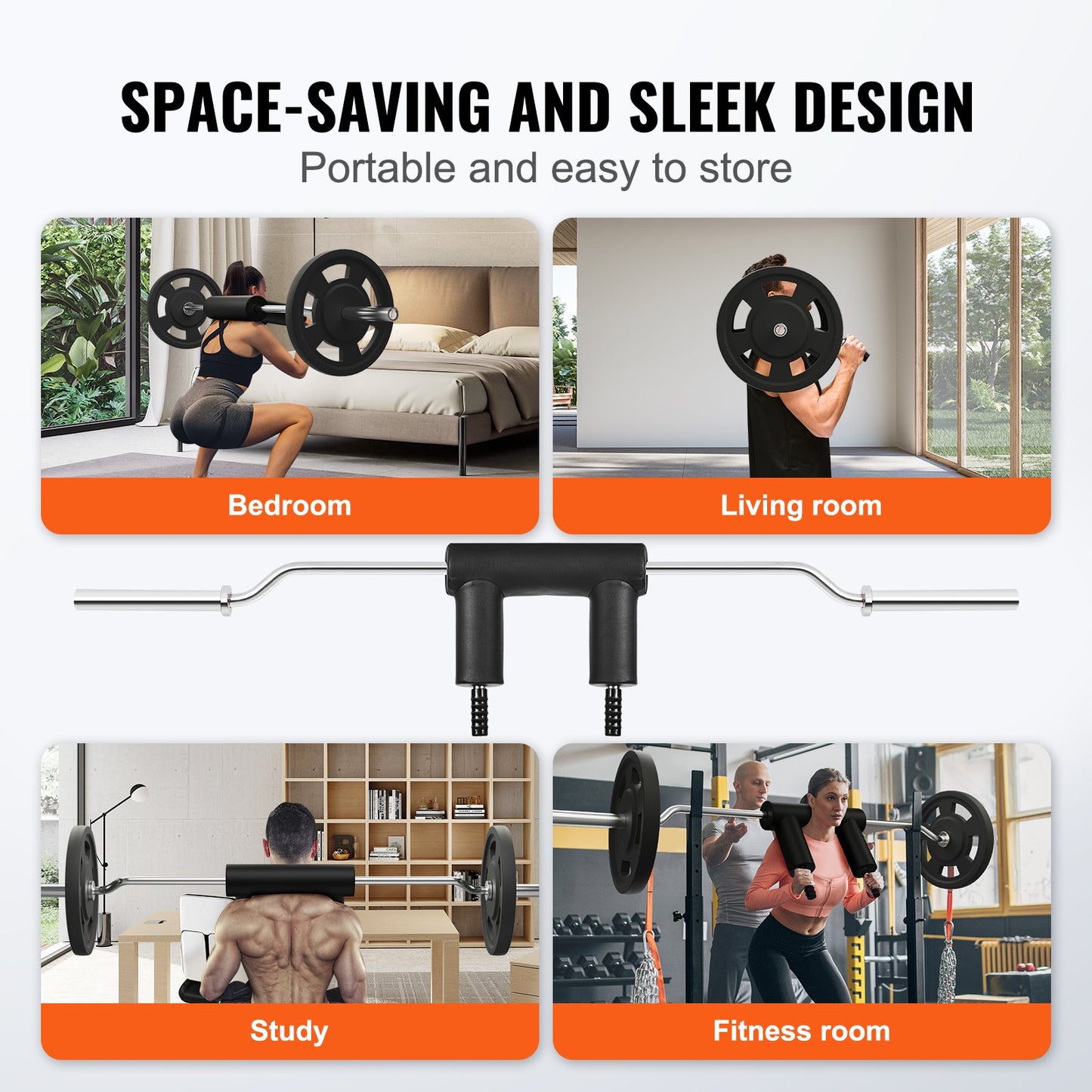 Sicherheits-Kniebeugenstange, 1.500 lbs (ca. 680 kg) Fitness-Kniebeugenstange, Sicherheits-Kniebeugenstangenaufsatz mit Schulter- und Armpolstern, 32 mm Durchmesser, ideal für Frontkniebeugen, Ausfallschritte, Rehabilitation und Physiotherapie