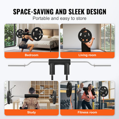 Sicherheits-Kniebeugenstange, 1.500 lbs (ca. 680 kg) Fitness-Kniebeugenstange, Sicherheits-Kniebeugenstangenaufsatz mit Schulter- und Armpolstern, 32 mm Durchmesser, ideal für Frontkniebeugen, Ausfallschritte, Rehabilitation und Physiotherapie