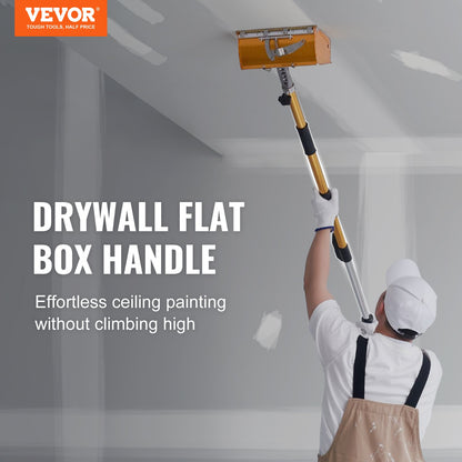 Drywall Flat Box Handle, 101.6-1950.7 cm, Anodized Aluminum Flat Finishing Extension Handle, 5-Section Length Adjustable, Non-slip Grip and 360° Painting for Plasterboard, Wallboard, Sheetrock